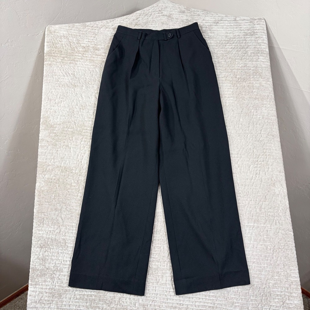 Lauren Ralph Lauren Black Pleated Wide Leg Trousers Dress Pants Womens 10